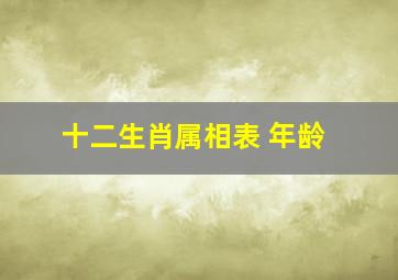 十二生肖属相表 年龄